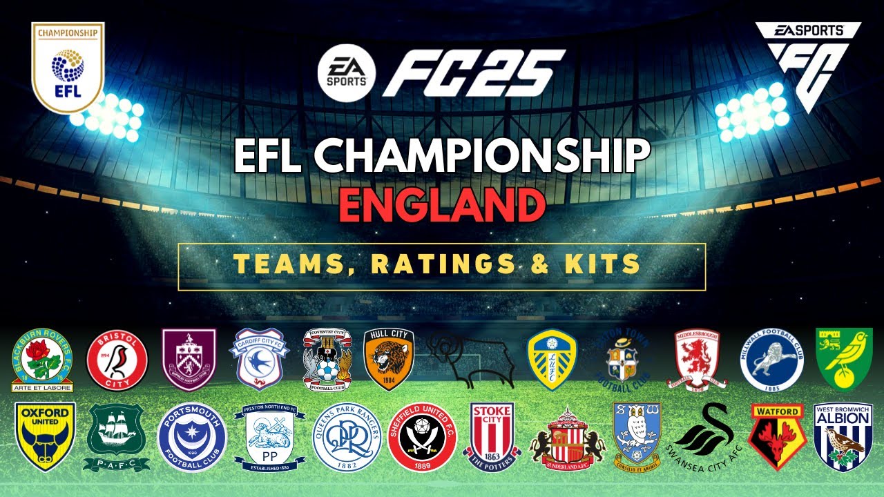 EFL CHAMPIONSHIP | TEAMS, RATINGS & KITS | EA SPORTS FC 25