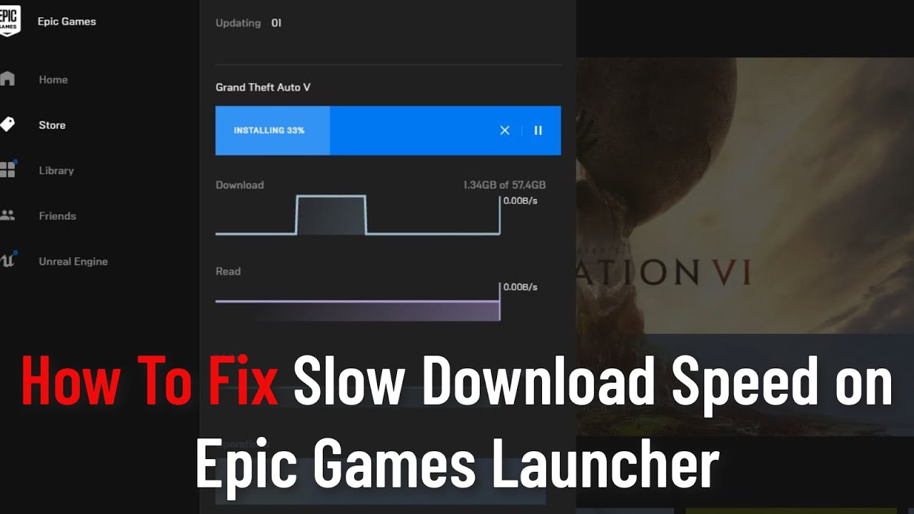 EPIC Game Launcher slow Download speed 