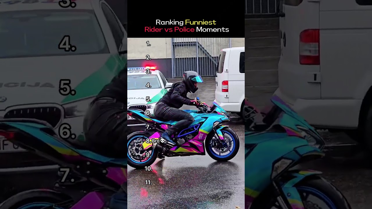 Ranking Funniest Rider vs Police Moments.#funny #funnyvideo #police #cops #rider #foryou #fypviral