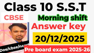 Social science answer key 2025 26 class10 / class 10 sst pre board paper solution 2025-26 / morning