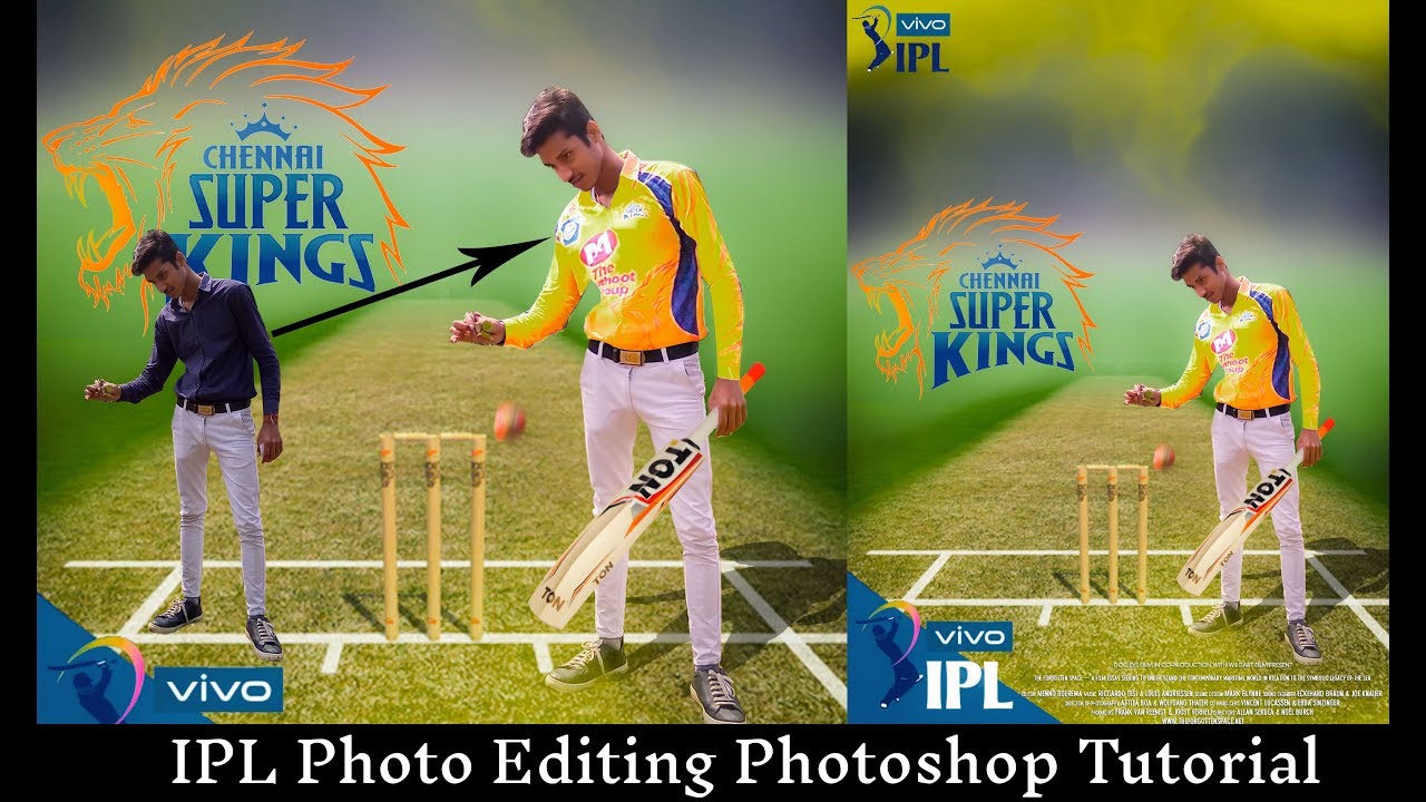 Vivo ipl photo editing tutorial 2019 in Photoshop step by step in hindi | ipl photo editing