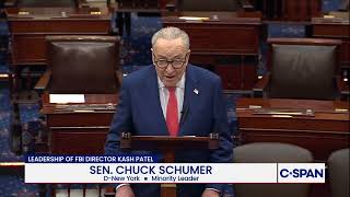 Famous Sen. Schumer Says FBI Director Kash Patel Should Resign and Party Somewhere Else Profile
