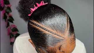 V-part sleek back natural hairstyle 🌷🌸