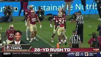Lawrence Toafili Scores the 1st Touchdown of the 2024 Season | #10 Florida St vs Georgia Tech thumbnail