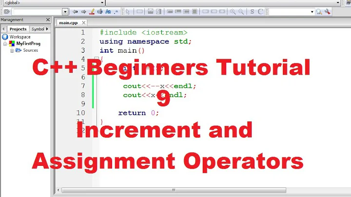 C++ Tutorial for Beginners 9 -  Increment , Decrement and Assignment Operators