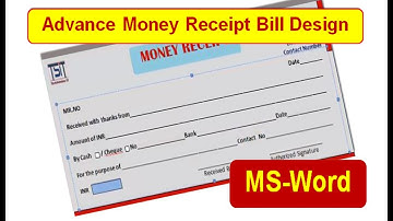 Advance Money Receipt Bill Design using MS Word | Money Receipt Bill Design | MS-Office Tutorials,