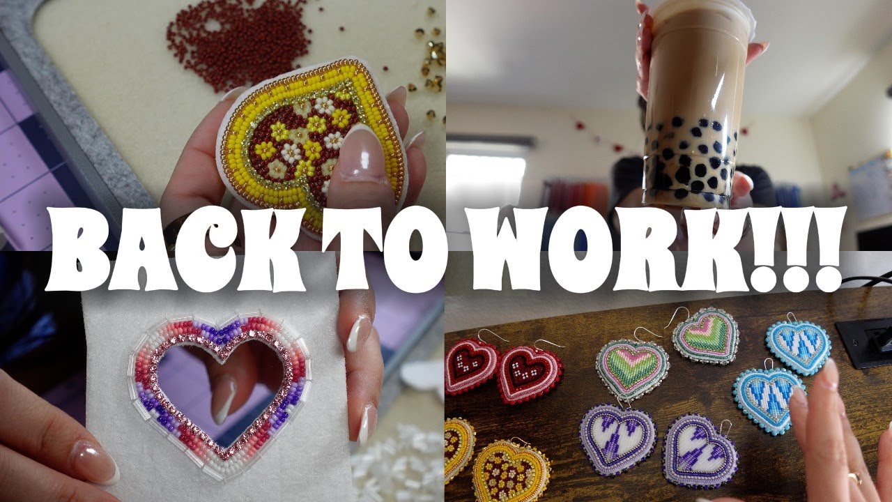 Back to work! | beading hearts for V-day