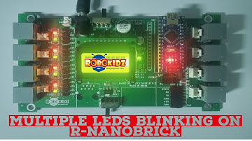 Arduino Nano - Multiple LEDs blinking on R-NanoBrick(Hindi)