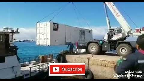 Reach stacker drown into sea While Loading Container