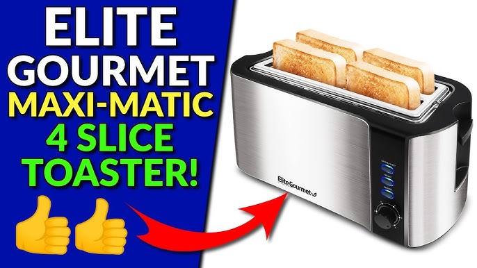 Maxi-Matic Elite Gourmet 4-Slice Long Slot Cool-Touch Toaster - Black