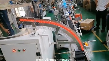 Testing video of high speed covid testing tube feeding horizontal rolling labeling machine