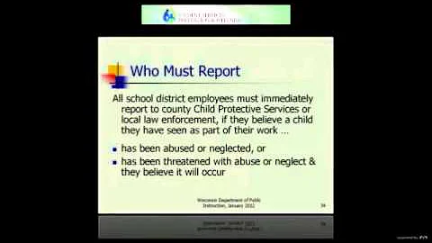 Mandatory Reporting Training Video Part 2 - DPI Video for School Employees