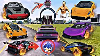 All Super Fast New Sports Cars Stunts Stunts Through Ramp 11 // Extreme Car Driving Simulator screenshot 1