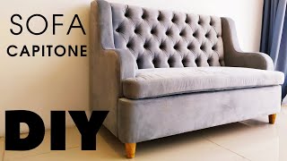 МИНИ-ДИВАН с КАРЕТНОЙ стяжкой-капитоне мебель СВОИМИ РУКАМИ DIY sofa capitone