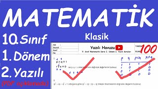 10.Sınıf Matematik 1.Dönem 2.Yazılı Soruları Kla Pdf Açıklamada Yazılıya Hazırlık