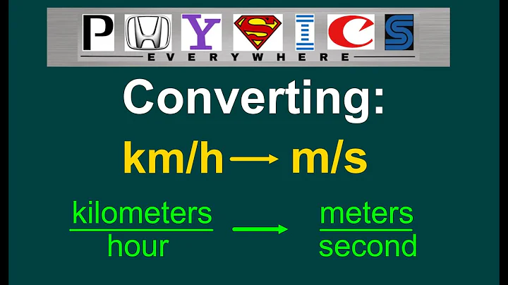 Easy conversion of km/h to m/s. (2019)