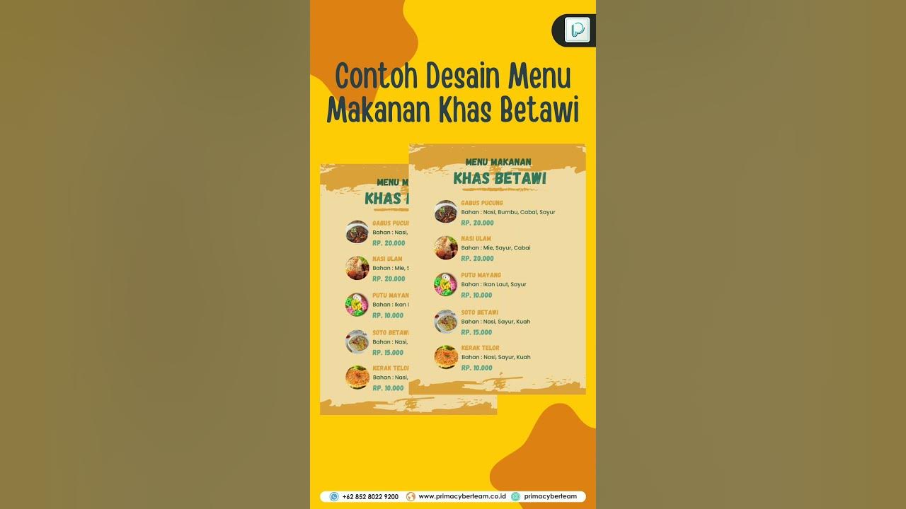 PROMO, DESAIN MENU MAKANAN KHAS BETAWI || 0852-8022-9200