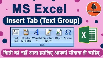 Excel Insert tab Text Group | How to insert word art in excel