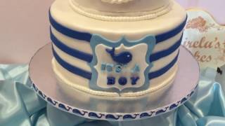 Nautical baby shower cake 🐳⚓️