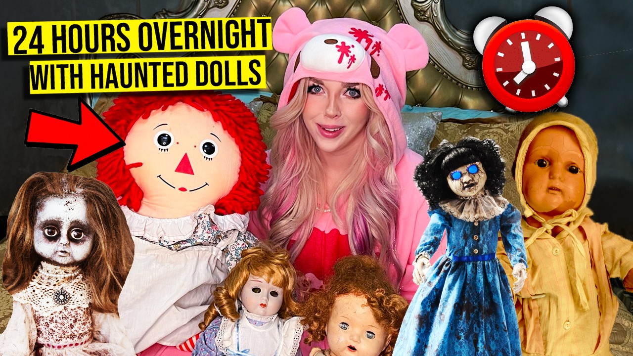 SPENDING 24 HOURS OVERNIGHT With MY HAUNTED DOLLS...(*creepy*) - YouTube