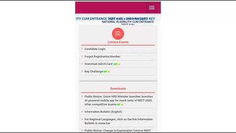 NEET 2020 ANSWER KEY CHALLENGE RELEASED||