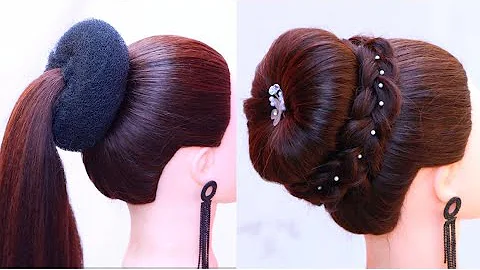 simple bun hairstyle - Mordern High Bun | Braided Bun Hairstyle | Easy Hairstyle For Ladies