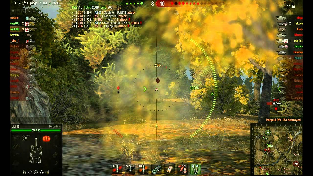 wot replay WoT 0.8.8 - Dicker Max - Redshire - Top Gun & BiA by reich86