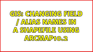GIS: Changing field / alias names in a shapefile using ArcMap10.2