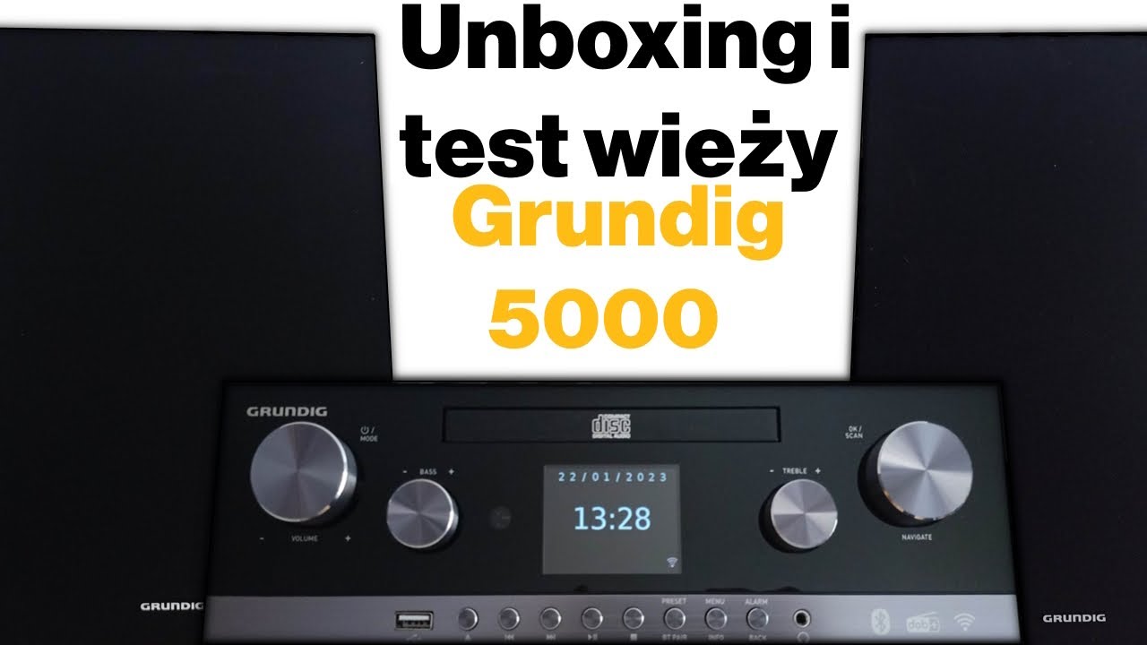 BLUETOOTH PL USB DAB CMS5000 MINI GRUNDIG Test RADIO - YouTube + Unboxing WIEŻA