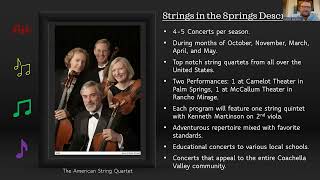 Strings in the Springs Chamber Music Concert Proposal for Palm Springs