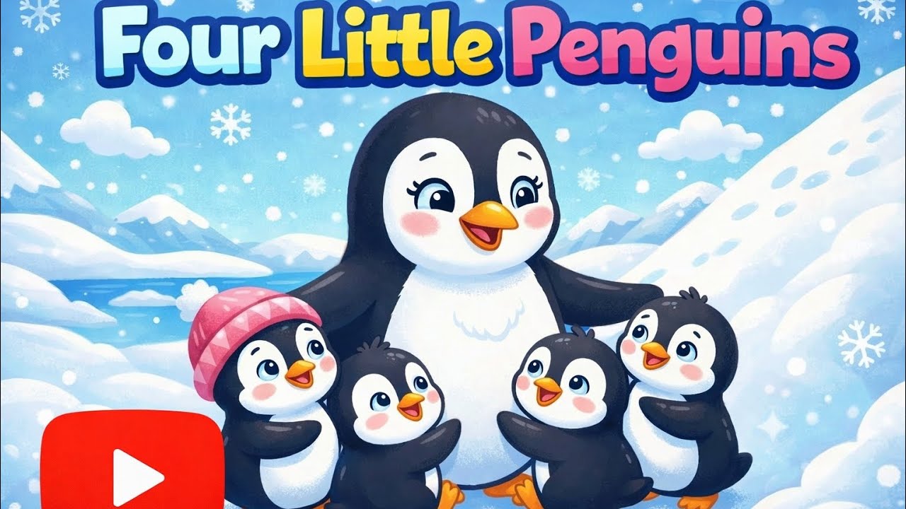 Four Little Penguins | Fun Winter Song for Kids | Waddle and Slide 🐧 ️ ...