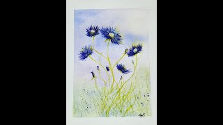 Easy Cornflower Watercolor Tutorial for Beginners Easy Cornflower Watercolor Tutorial for Beginners