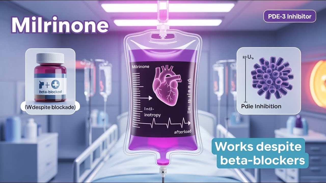 Milrinone Explained: The Inotrope for Beta-Blocked Hearts - YouTube