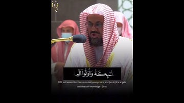 ﴿شَهِدَ اللَّهُ أَنَّهُ لا إِلهَ إِلّا هُوَ﴾ من سورة آل عمران للشيخ سعود الشريم 🤍..