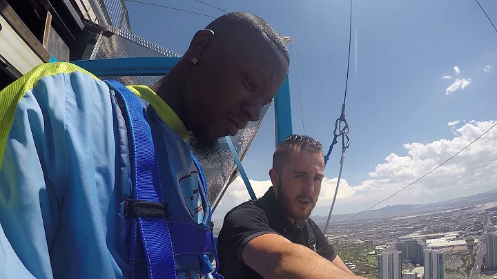 MAN JUMPING OFF A HOTEL. [Stratosphere Sky Jump in Las Vegas]