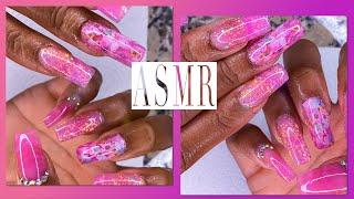 ASMR | My THIRD Time Ever Doing My Own Nails! 😱 | Pink Polygel Kit Review/Tutorial (Makartt) screenshot 1