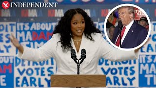 Lizzo defends hometown of Detroit after Trump compares it to 'developing nation' Update