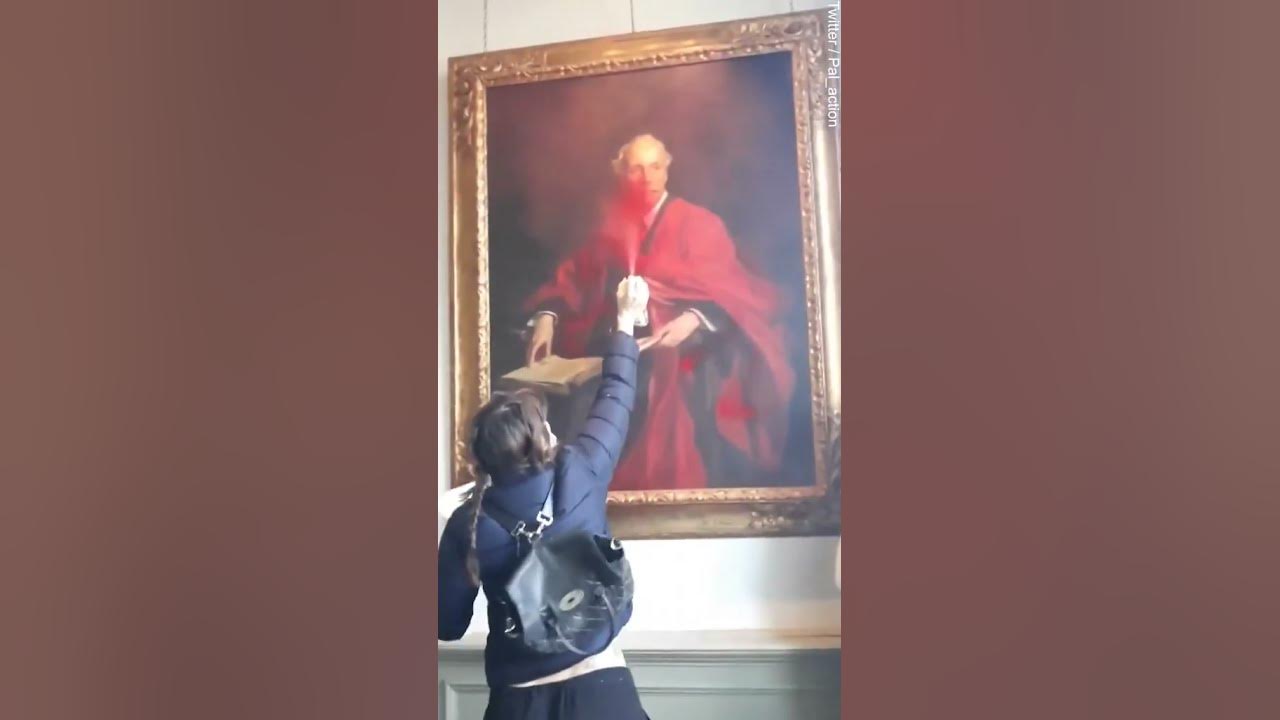 Pro-Palestine activists destroy painting of Lord Balfour at Cambridge University