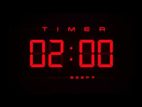 2 Minute Countdown Timer ⏱ Digital RED Clock with Alerts ⭕️