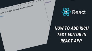 How to add Rich Text Editor in React App | Reactjs Tutorial screenshot 4