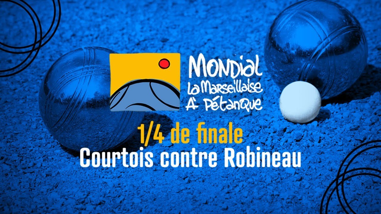 Miniature : Mondial la Marseillaise à pétanque 2022 : Quart de finale : Courtois contre Robineau, mène 9, 10, 11