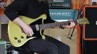 Our brother Fabrizio jamming in the showroom on a WILD CUSTOM GUITARS Wildmaster Gold