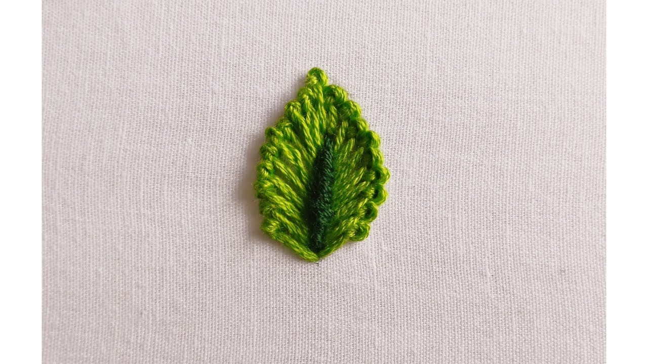 Unique leaf embroidery design || Beautiful hand embroidery tutorial ...