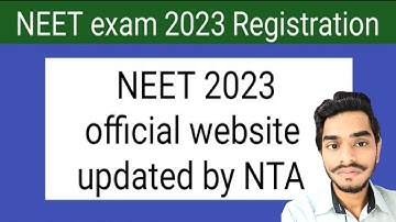 NEET Exam 2023 registration!! NEET 2023 official website updated by NTA !! Latest update.