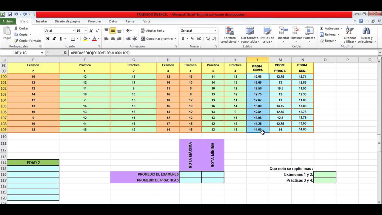 Trabajos En Excel Youtube