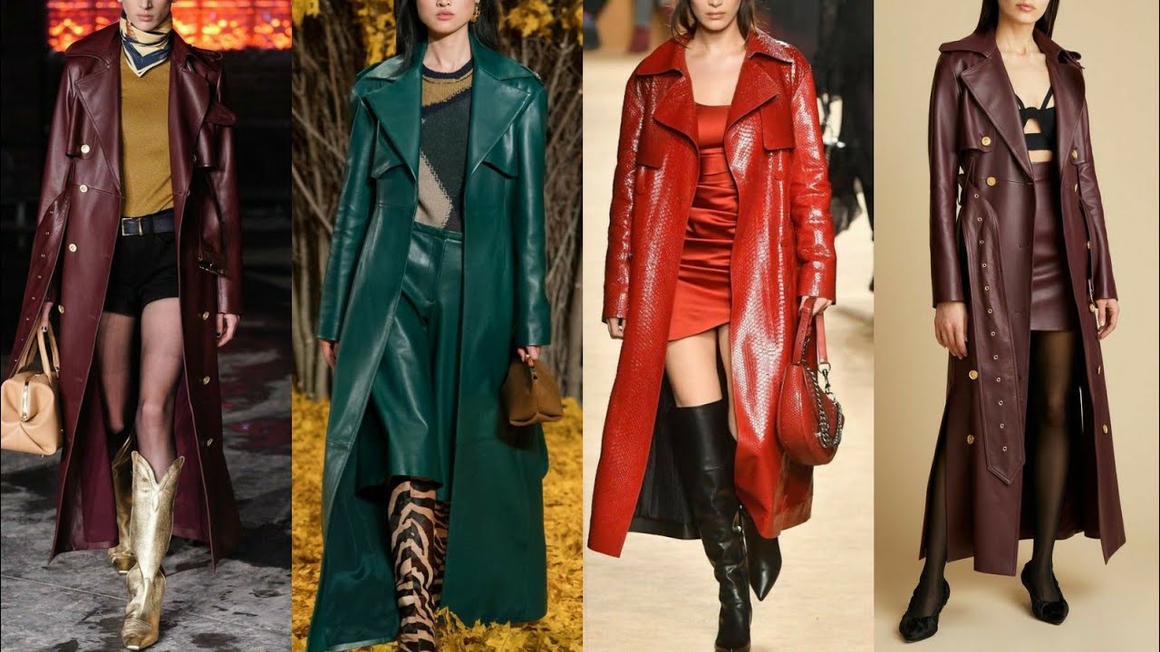Stylish and latest long leather coats leathercoats YouTube