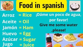 Los alimentos en español/Food in spanish.(vocabulary) spanish lesson.