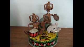 50s RARE LINEMAR TIN BATTERY/OP JUNGLE TRIO UNIQUE DOGGIES VERSION