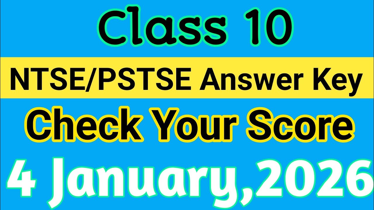 Class 10|NTSE/PSTSE Answer Key|4 January2026|PSTSE paper Solution 