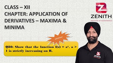 Q80: Show that the function f(x) = ax, a   1 is strictly increasing on R.